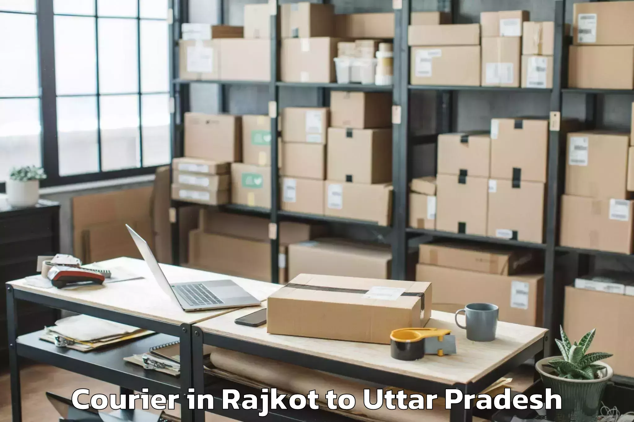 Hassle-Free Rajkot to Sahawar Courier